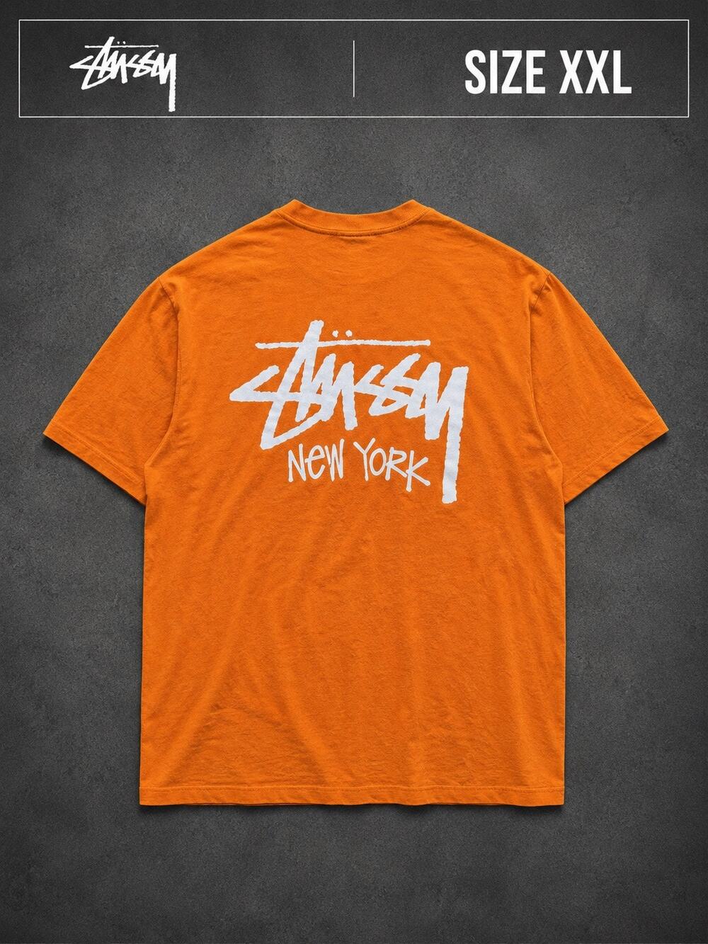 Stussy New York Chapter Tee XXL Rare Orange Archive Color NWOT